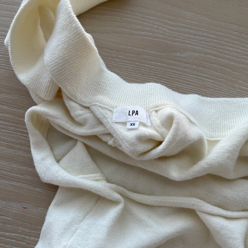 LPA Marie Ruffle Sleeve Sweater in Ivory - Picture 5 of 5